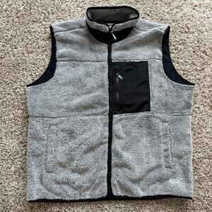 Wellen Windsurf Fleece Vest Jacket Speckle Grey Deep Pile Men’s Size XXL